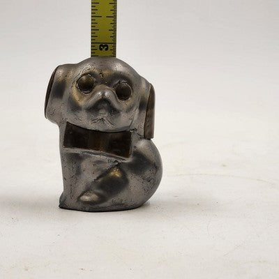 Pewter Brass Puppy Figurine Big Eyes Ears Small Dog Statue China 2.75"
