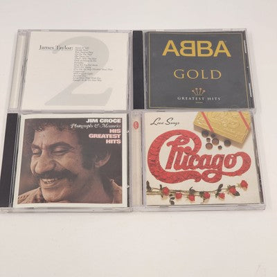 Set 4 Rock Pop CDs Chicago LOVE SONGS Abba GOLD James Taylor V2 Jim Croce HITS