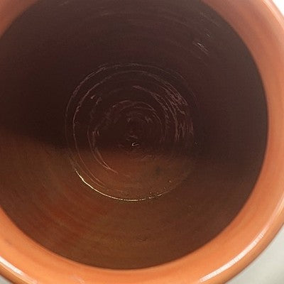 Hungarian Artmark Vase Hand Painted Floral Ceramic Brown Glaze Interior 10"x9"