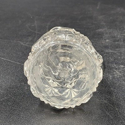 Cruet Decanter with Handle Hand-Cut Crystal Elegant Table Décor Cube Pattern Vtg