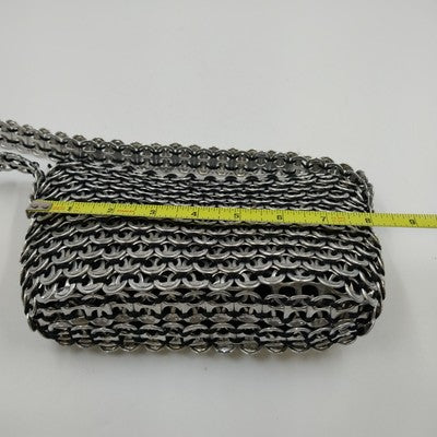 Unique Clutch Purse Shoulder Bag Pop-Top Aluminum Can Tabs Silver Zipper Bag 8"