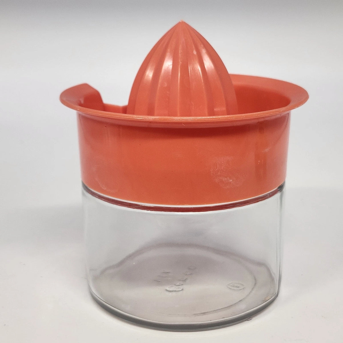 Gemco Citrus Juicer Orange Plastic Reamer Clear Glass Jar USA Manual Squeezer