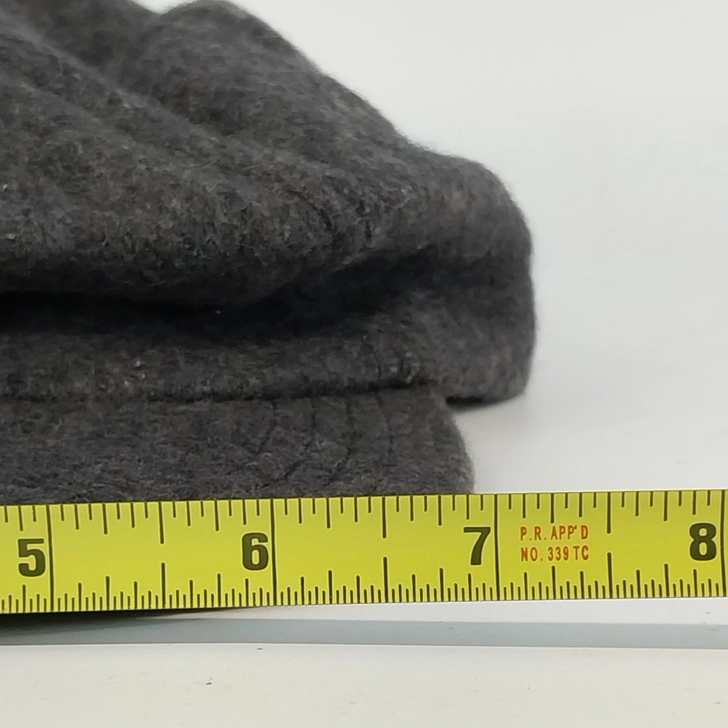Wool Nylon Ear Flap Cap Charcoal Gray Winter Hat XL Heavy Soft Warm USA Vintage