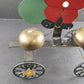 Metal Santa Bell Ringer Wagon Hand Made Folk Art Rolling Cart Rings Bell Vintage