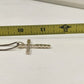 Silver Tone Box Chain with Crystal Clear Rhinestone Cross Pendant 11.5" Necklace