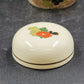 Toyo Japan Chrysanthemum Ginger Jar w/ Lid 5.75" Ceramic Gold Trim Crazed Glaze