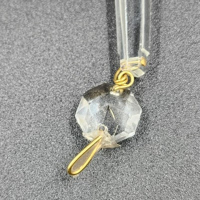 4 Icicle Spear Crystal Faceted Glass Prisms 3" L & Octagon Accent Wire Connector