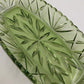 Hazel Atlas Avocado Green Oblong Relish Dish with Prescut Star Motif – 9.5 × 4.5″