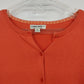 Cherokee Orange Cardigan Sweater Button Front Lightweight Knit Women Medium
