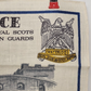 Lamont Irish linen Tea Towel Amazing Grace Royal Scots Dragoon Guards 30" VTG