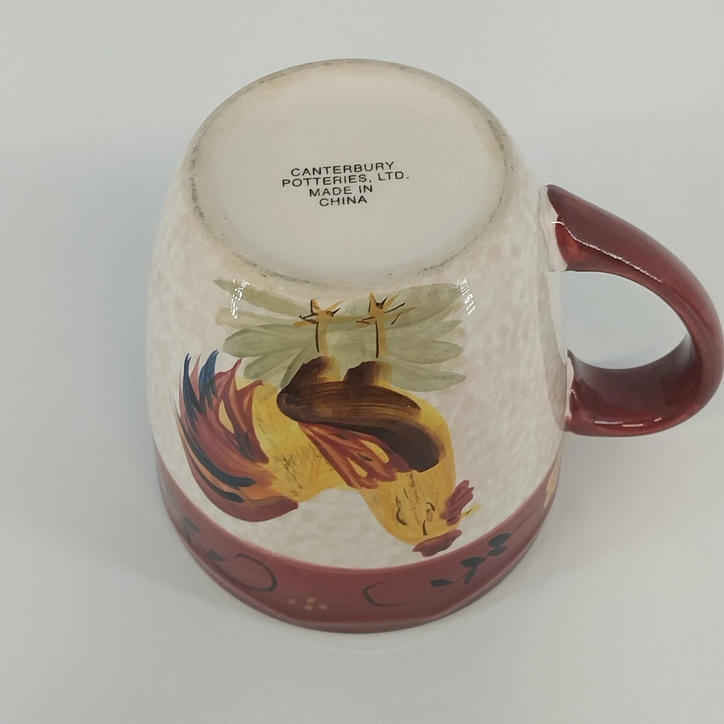 Canterbury Potteries Morning Sunrise Rooster Coffee Mug 4" Hand Painted