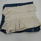 Navy Blue Shower Curtain with Cream Ruffled Tiers White Leaves 72" x 68"
