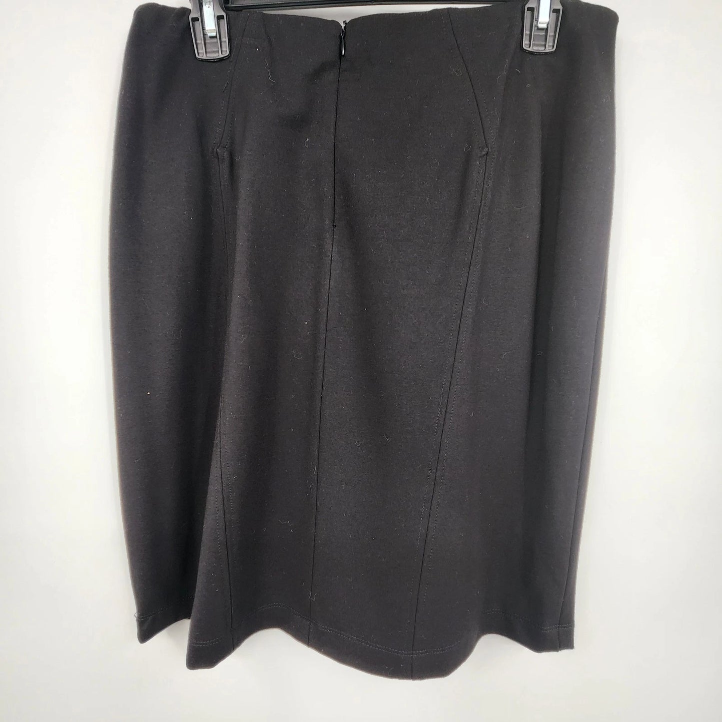Chelsea Theodore Black Pencil Skirt Women's 10 Faux Leather Panel Zip China