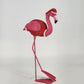 Christmas Flamingo Figurine 11" Resin & Wire Pink Holiday Decor Knit Coat & Hat
