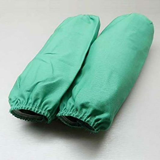 Flame Resistant Welding Sleeves 18" Green Cotton Fabric FR18E 9 oz Elastic Ends