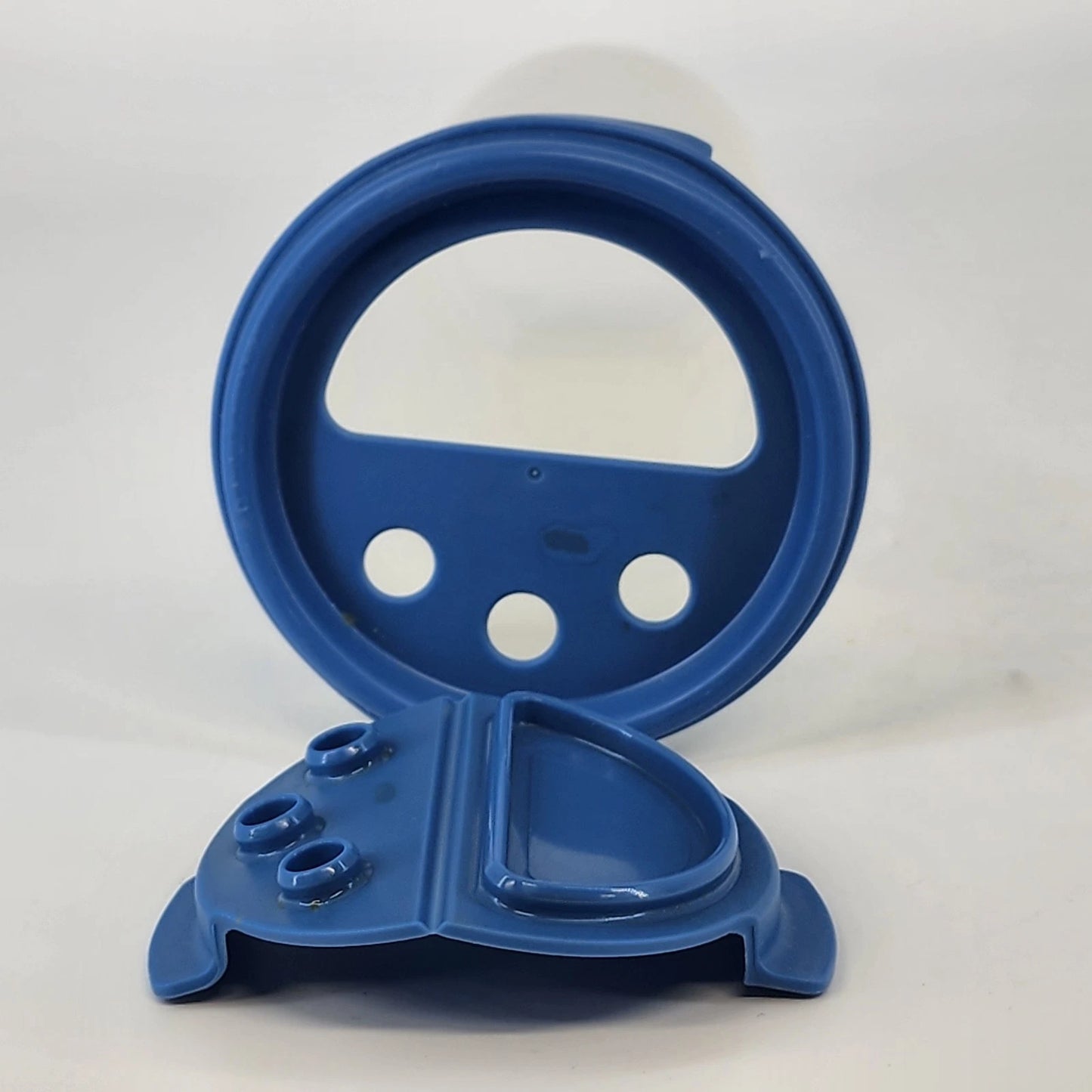 Tupperware 1912-7 Modular Mates Round #4 Sheer 30 oz Container with Blue Lid Vtg