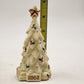 Baum Brothers Musical Christmas Tree Ornament Porcelain Ivory & Gold 2002 w Box