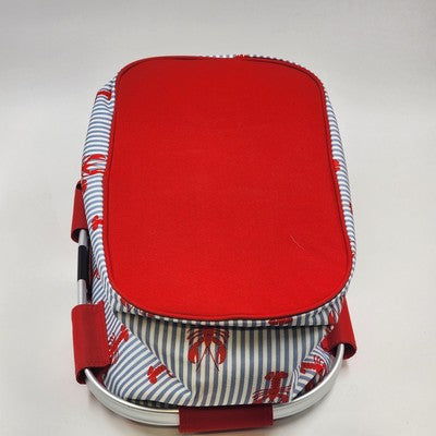 Boat House Insulated Picnic Basket Bag Collapsible Aluminum Handle Portable NOS