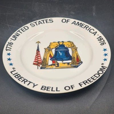Bicentennial Ceramic Collector Plate Liberty Bell Of Freedom USA 1776-1976 10.5"