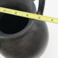 Black Pottery Vase Incised Floral Double Handle Amphora Urn 14" Unmarked