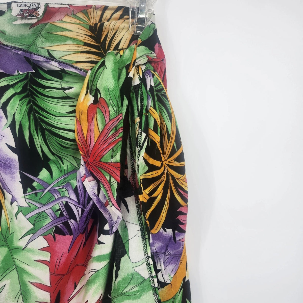 California Krush Tropical Wrap Skirt Women's Medium Rayon Floral 90s Vtg Mexico