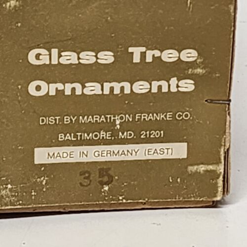 6 Mercury Glass Glitter Christmas Ornaments Marathon Franke East Germany Box Set