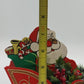 Santa Claus Wood Sleigh Card Holder Candy Bowl Pinecone Christmas 9" Centerpiece