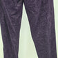 ELLE Dark Plum Purple Velvet Jeans Pants Paisley Boho Motif Low Rise Stretch 12R