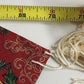 Red Table Runner Scrolled Ends White Tassels 70” x 12” Gold Motif Christmas Drum