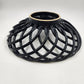 Black Lattice Glazed Ironstone Bread Fruit Bowl Basket Palermo by Artimino 13"d