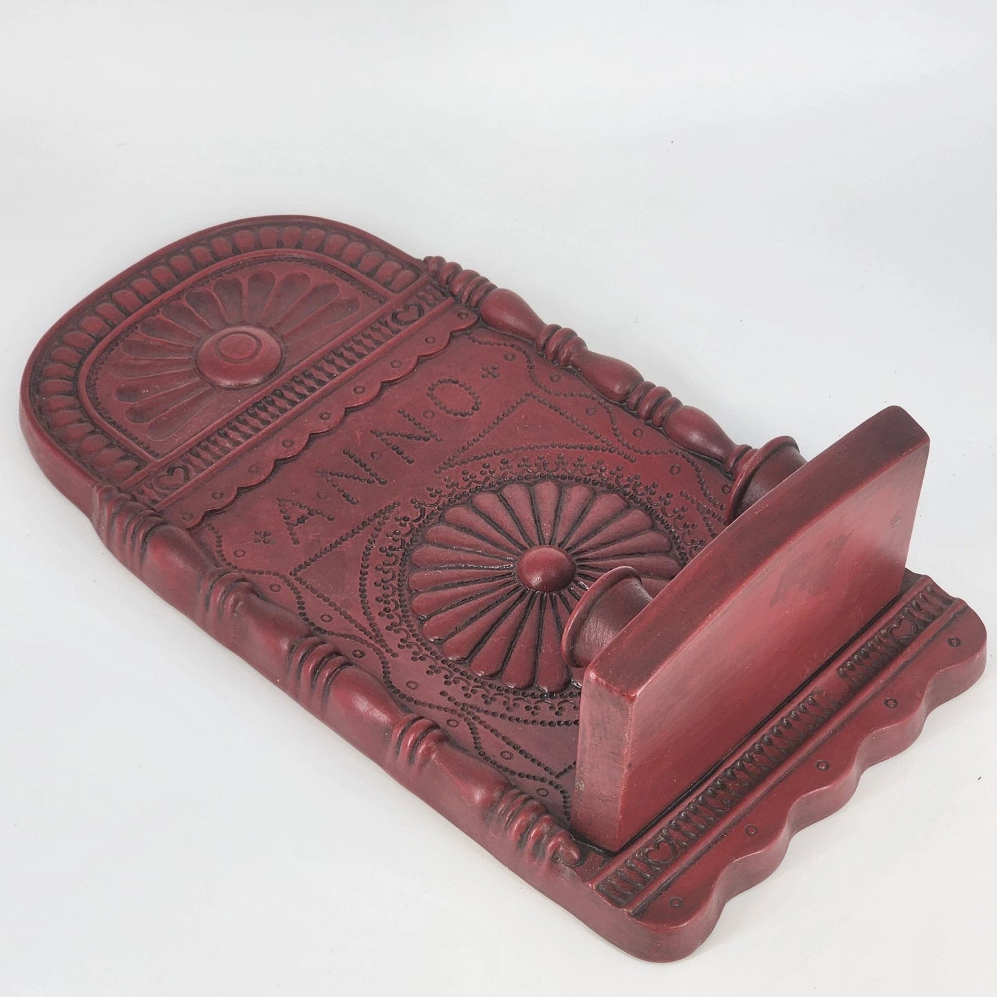 French Gilt Torchere Wall Sconce 2-Light Red Molded Metal Candelabra Anno 1698