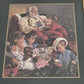 Santa Reading to Children Home Interiors Print 14x16” Gold Frame Green Matting