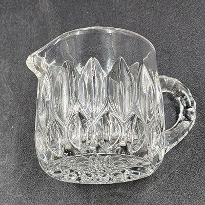 Gorham Crystal Althea Creamer & Sugar Bowl Set Elegant Cut Glass Vintage 1960s