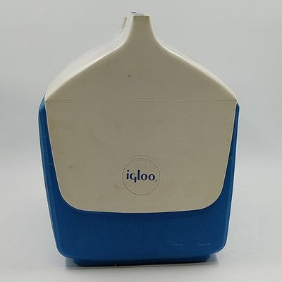 Igloo Blue & White Playmate Cooler Large with Sliding Lid Ice Chest 14" Vtg 1986