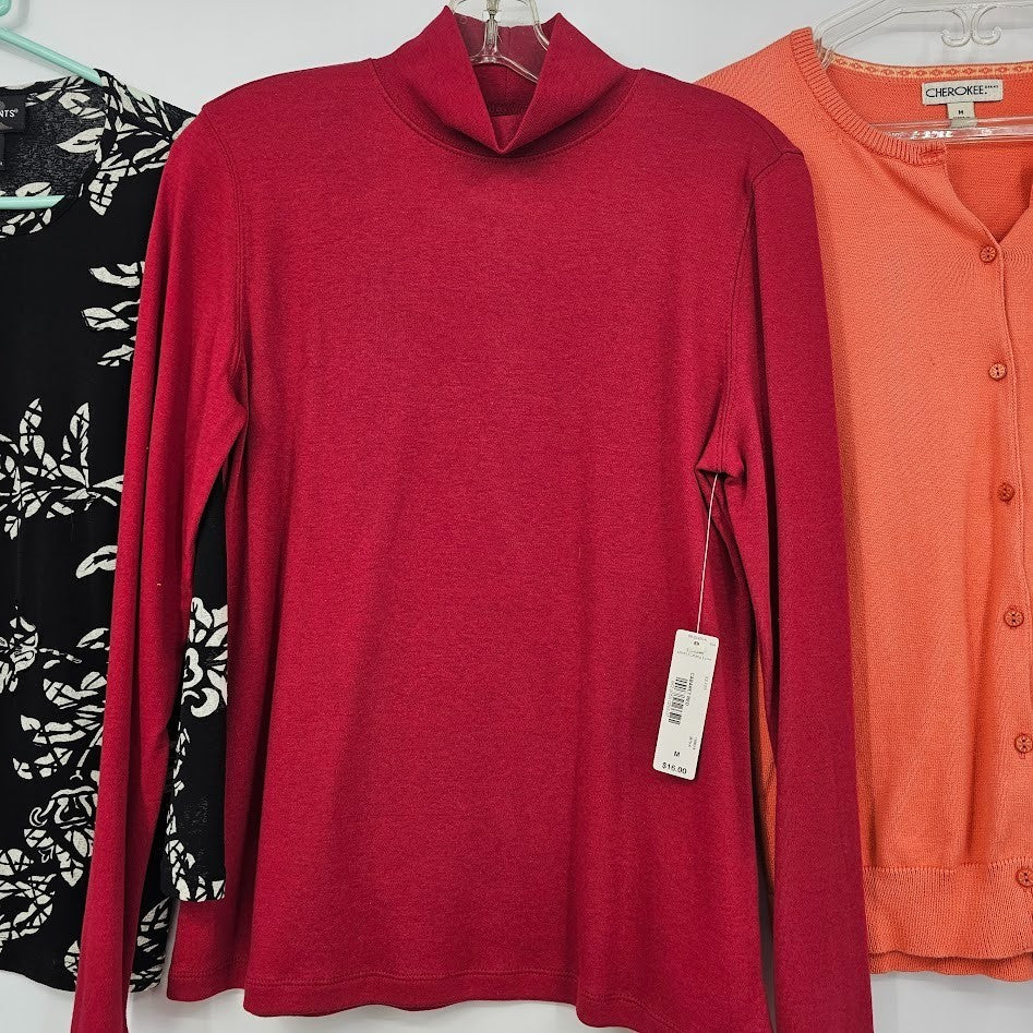 Women’s Tops & Sweaters Lot Size Medium 5 Pc Worthington Cherokee St John’s Bay Vintage Bundle
