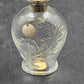 Wrisley Blue Fern Cologne Bottle 4.25 oz Clear Glass Silver Lid Empty 1950 Vtg