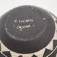 Laguna Pueblo Pottery Vase Bowl 7" Black White Heartline Deer Signed Lucario
