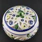 Bombay Style Porcelain Potpourri Covered Dish Floral Reticulated Bowl w Lid