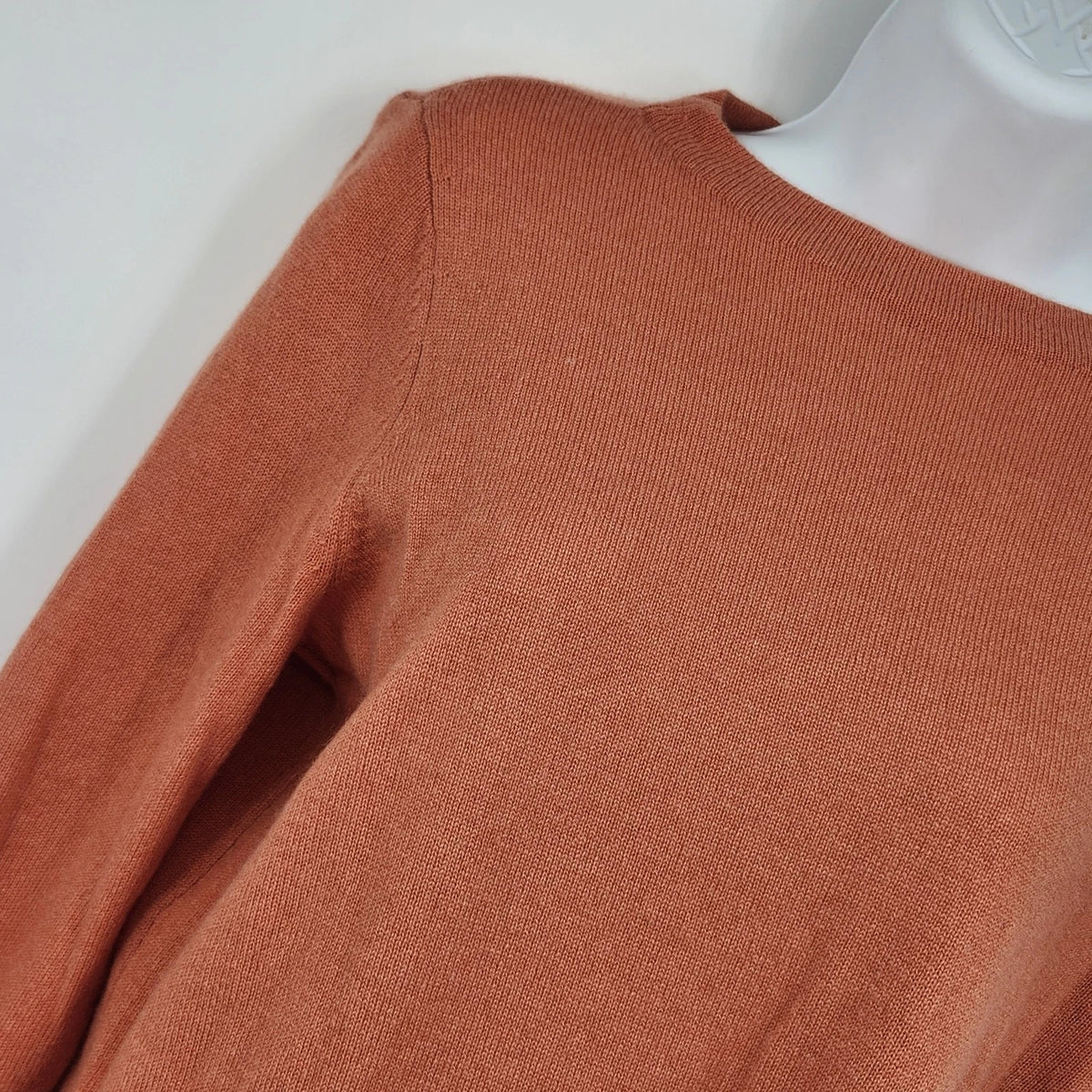 Talbots Petites Women's MP Orange 100% Cashmere Crewneck Sweater Pullover Ribbed