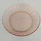 Fortecrisa Pink Swirl Ribbed Glass Coupe Soup Bowl 8.5” MCM Tableware Mexico Vtg