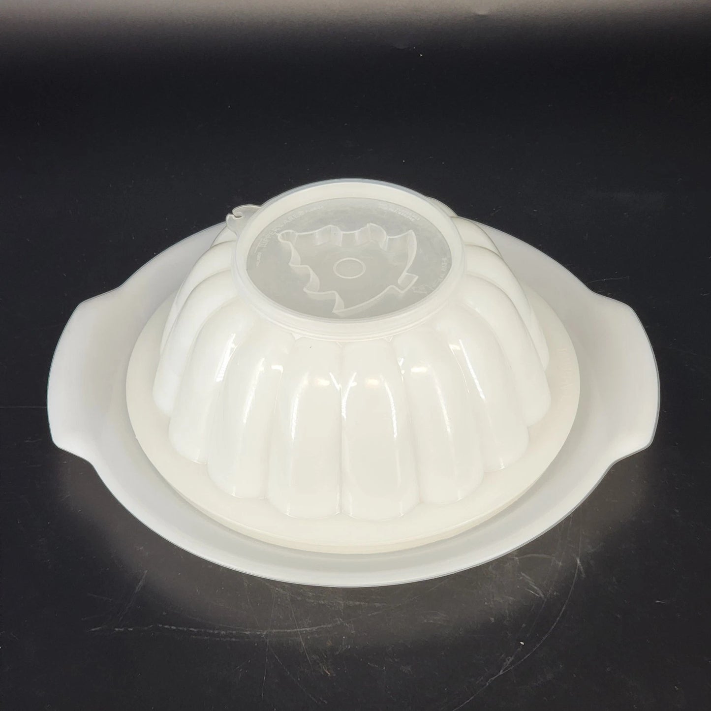 Tupperware Jel-N-Serve 616-5 Jello Mold w Plate & 4 Pattern Insert Lids Vintage