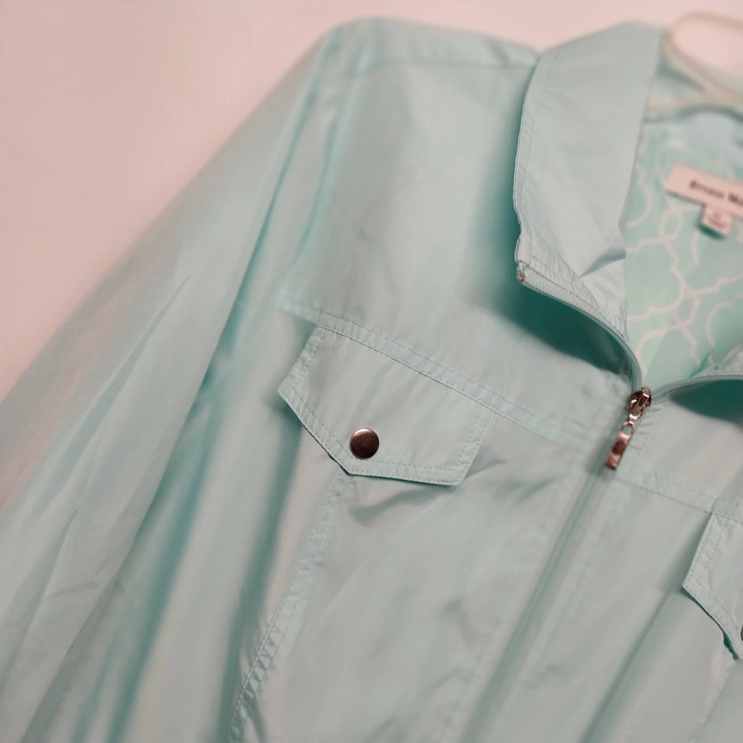 Studio Works Women's XL Light Blue Lightweight Zip Jacket 4 Pockets Drawstring