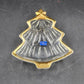 Candy Dish Christmas Tree Shaped Studio Nova Clear Crystal Gold Trim Japan 6"