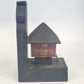 Hand Carved Tiki Hut Bookends Wood Polynesian Filipino Bahay Kubo Decor 8"x5"x4"