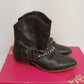 Candies Pasko Brown Ankle Booties Womens 8.5 Chain Rhinestone