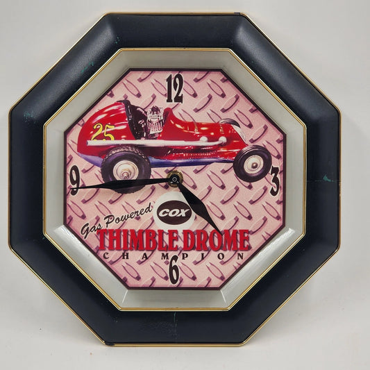 Cox Thimble Drome Champion Wall Clock 11.25" Gas Powered Race Car Octagon Quartz