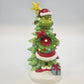 Ruz Dr. Seuss The Grinch Christmas Wreath Tree Figurine 12.5" Santa Hat & Gift