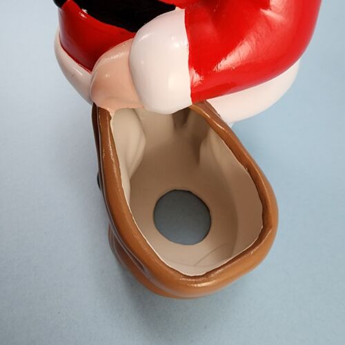 Ceramic Santa Figurine Football Bag Hand Painted 9.75 Inch