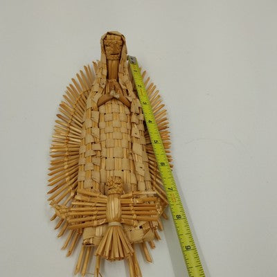 Braided Straw Madonna With Child Folk Art Virgin Of Guadalupe Mexican Tarascan