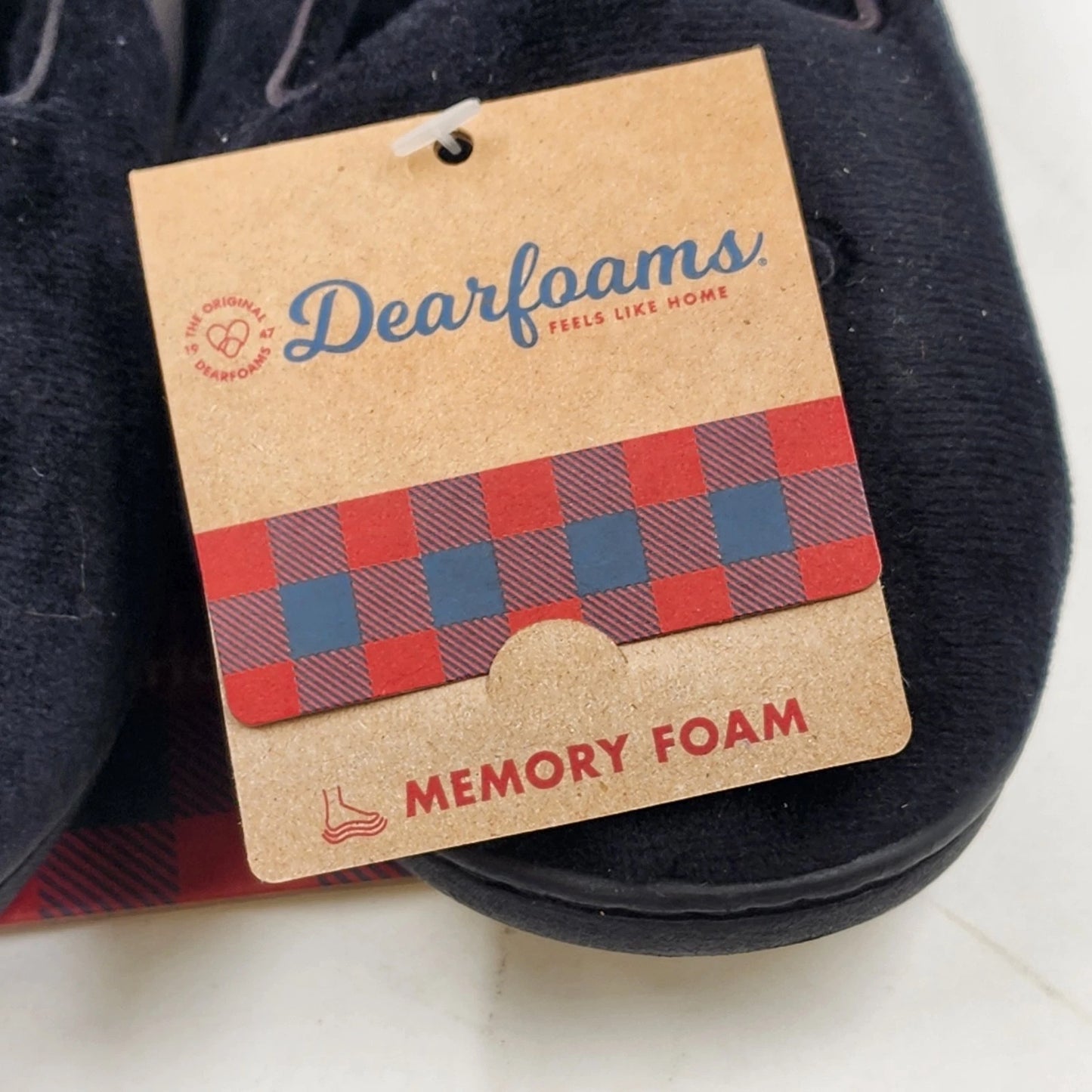 Dearfoams Women's Rebecca Slippers Medium Microfiber Velour Closed Back Black